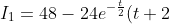 I_1=48-24e^{-\frac{t}{2}}(t+2)